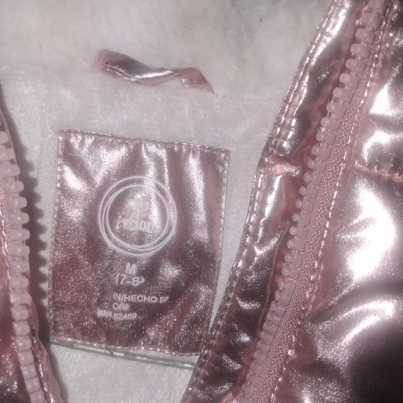 Wonder Nation Metallic Pink Puffer Jacket - Picture 3 of 3